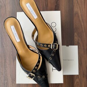 Tony Bianco Savoir Mule in Black Nappa
